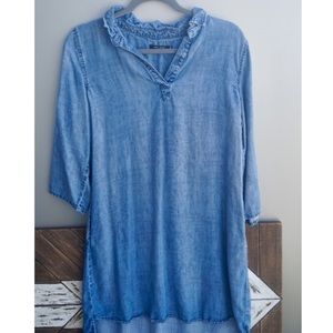 Max Jeans 3/4-Sleeve Denim Tunic Blouse/Dr…